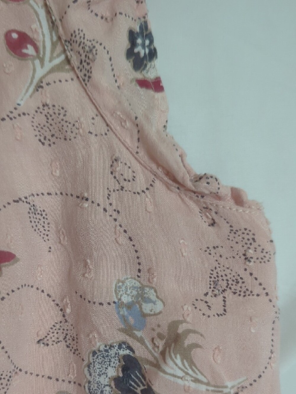 LOFT Floral Clip Dot Flounce Dress, Color Blush Whisper Pink Size S - Picture 10 of 16